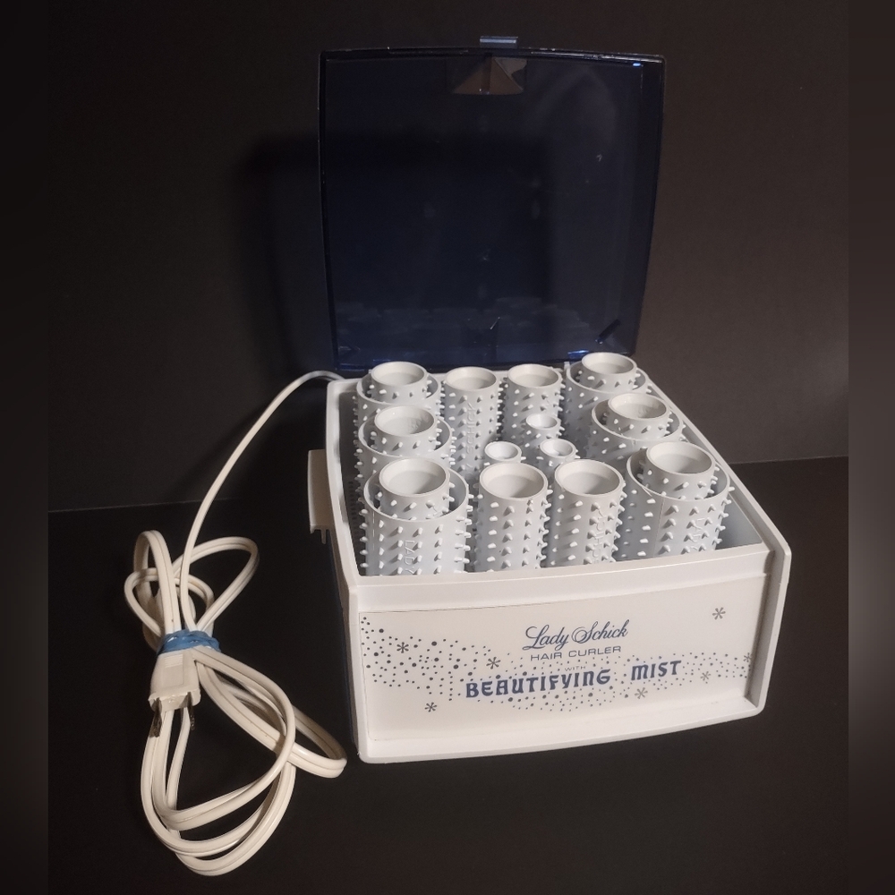 Vtg Lady Schick Hair Curler Beautifying Mist Roller Set Blue Model 70 Tested